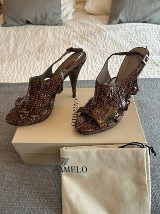 Sandalias tacón Caramelo T40 efecto piel serpiente