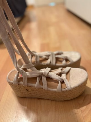 Sandalias flatform rosa claro