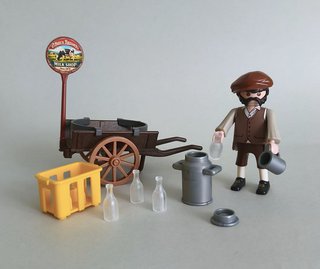 Playmobil Repartidor Lechero Victoriano Con Carro.