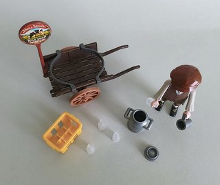 Playmobil Repartidor Lechero Victoriano Con Carro.