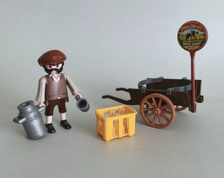 Playmobil Repartidor Lechero Victoriano Con Carro.