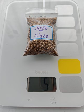 VIRUTAS DE LATÓN. Bolsa de 50 Gramos.