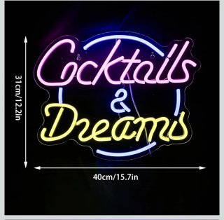 Lampada Neon LED "Cocktails & Dreams"