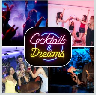 Lampada Neon LED "Cocktails & Dreams"