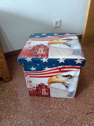 Cubo/Taburete Almacenamiento Vintage