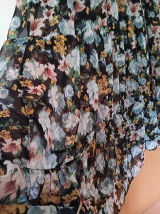 Vestido Mango seda camisero largo estampado