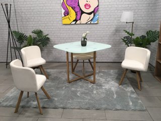 Mesa de cristal 100x100cm