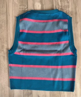 Camiseta sin mangas Zara rayas azul y rosa