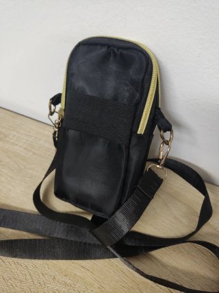 Bolso bandolera smartphone negro y rosa