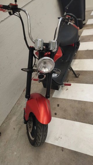 Moto Eléctrica Chopper Roja