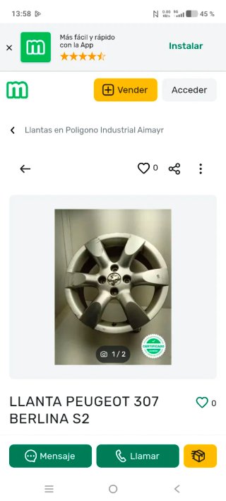 Llantas Peugeot 307 16 pulgadas