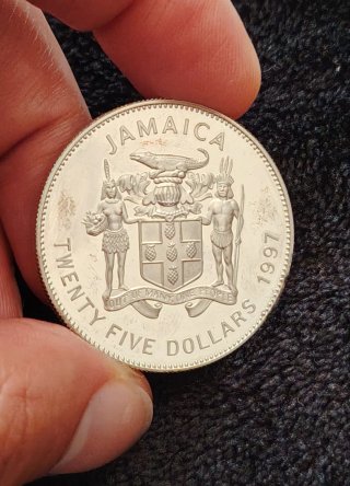 Moneda Plata. Jamaica 1997