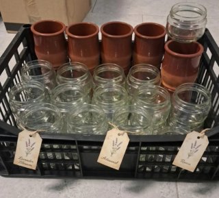 Vasos de Vidrio y Terracota para Postres