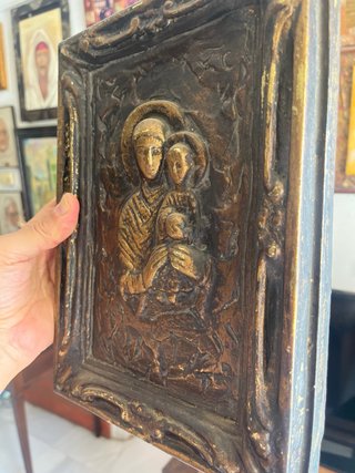 Cuadro Virgen María con Niño antigua