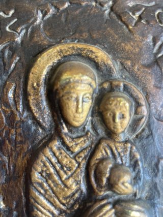 Cuadro Virgen María con Niño antigua