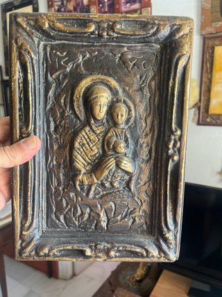 Cuadro Virgen María con Niño antigua