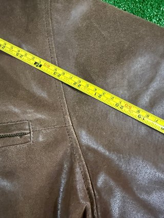 Giacca in pelle marrone uomo
