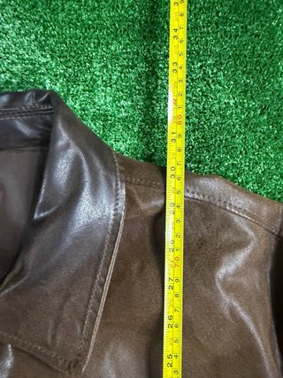 Giacca in pelle marrone uomo