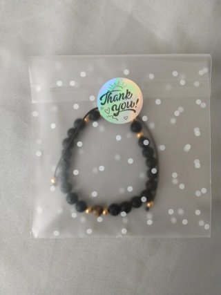 Pulsera Ojo de Tigre y roca volcánica
