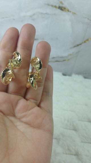 Pendientes Aro Bañados en Oro Llave Griega