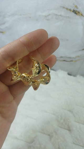 Pendientes Aro Bañados en Oro Llave Griega