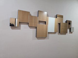 Espejo Decorativo Recibidor Madera y Cristal