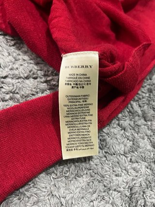 Jersey Burberry Lana Merino Rojo Talla M
