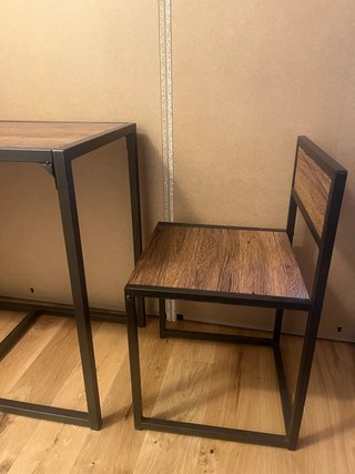 Set Tavolo + 2 Sedie Legno e Metallo