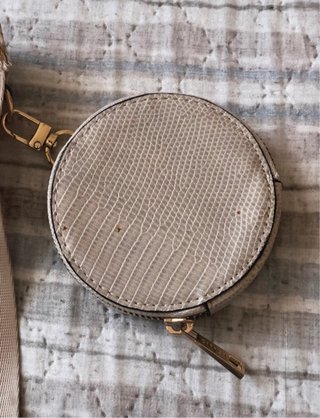 Borsa tracolla beige con portamonete
