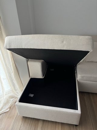 Sofá Cama Beige Sklum Con almacenamiento