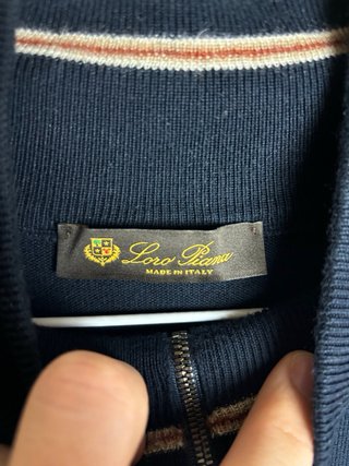 Loro Piana Jersey Azul Marino Cremallera