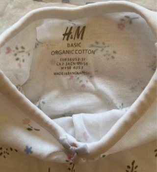 Body H&M bambina fiori 2-3 anni