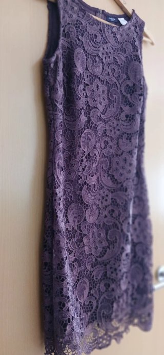 Vestido de encaje marron Redoute