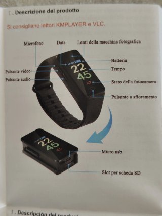 Smartwatch Fitness con Telecamera 1080P nuovo