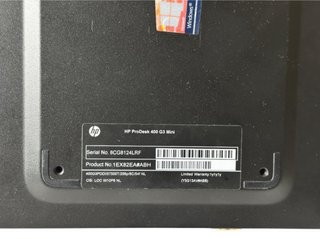 HP ProDesk 400 G3 Mini 8GB RAM 256GB SSD