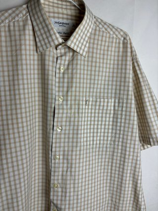 Camisa Yves Saint Laurent cuadros beige