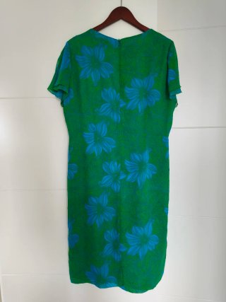 Vestido Maza floral verde y azul T 50 Maza