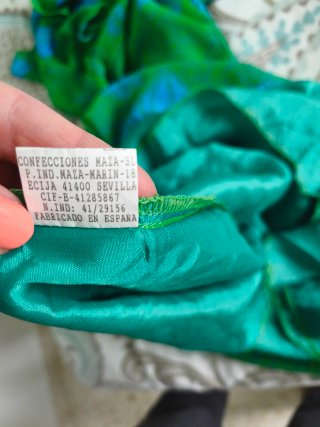 Vestido Maza floral verde y azul T 50 Maza