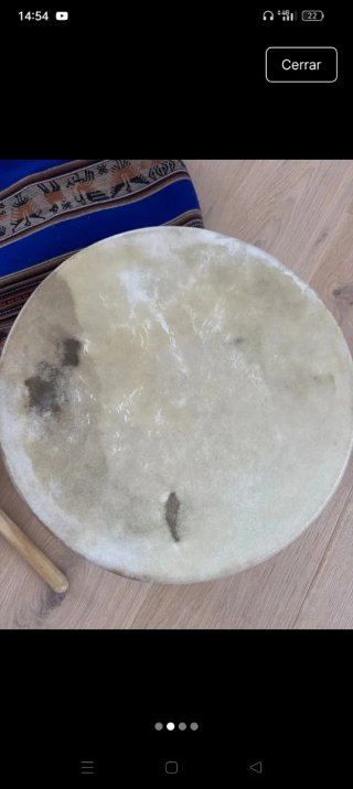 Tambor chamánico con mazo y funda