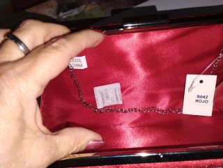 Bolso fiesta terciopelo rojo