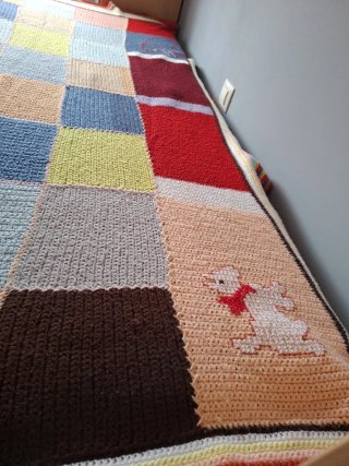Colcha, Manta. Crochet Multicolor