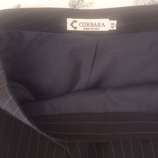 Completo donna gessato blu scuro