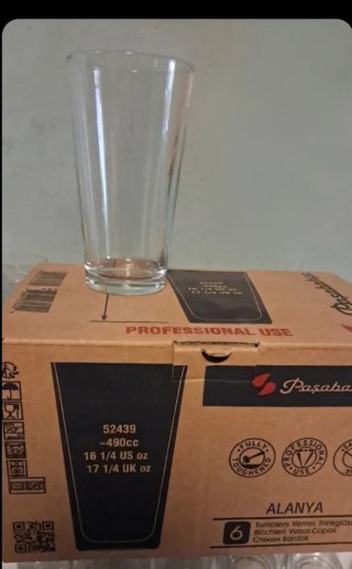 48 Vasos Cónicos Profesionales 490cc. VIDRIO TEMPL