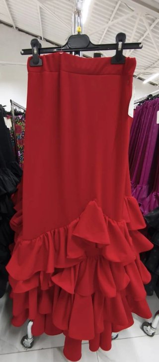 Falda Flamenco Volantes Roja