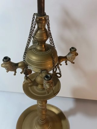 Candelabro Metálico Dorado Artístico