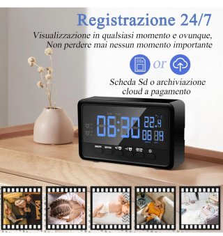 Sveglia WiFi HD 1080P con Monitoraggio Remoto