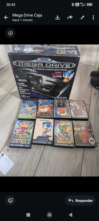 Consola Sega Mega Drive con juegos