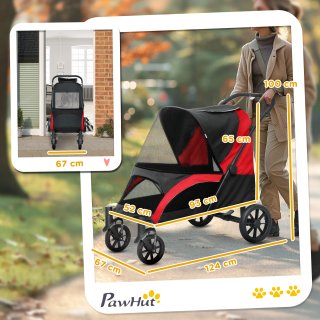 Passeggino per Cani Taglia Grande Pieghevole con R
