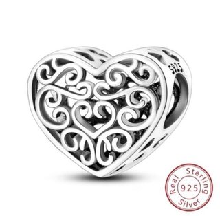 NUEVO Charm Corazón Filigrana Plata 925