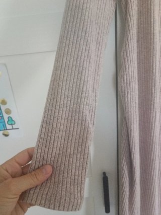 Vestido premamá rosa palo manga larga